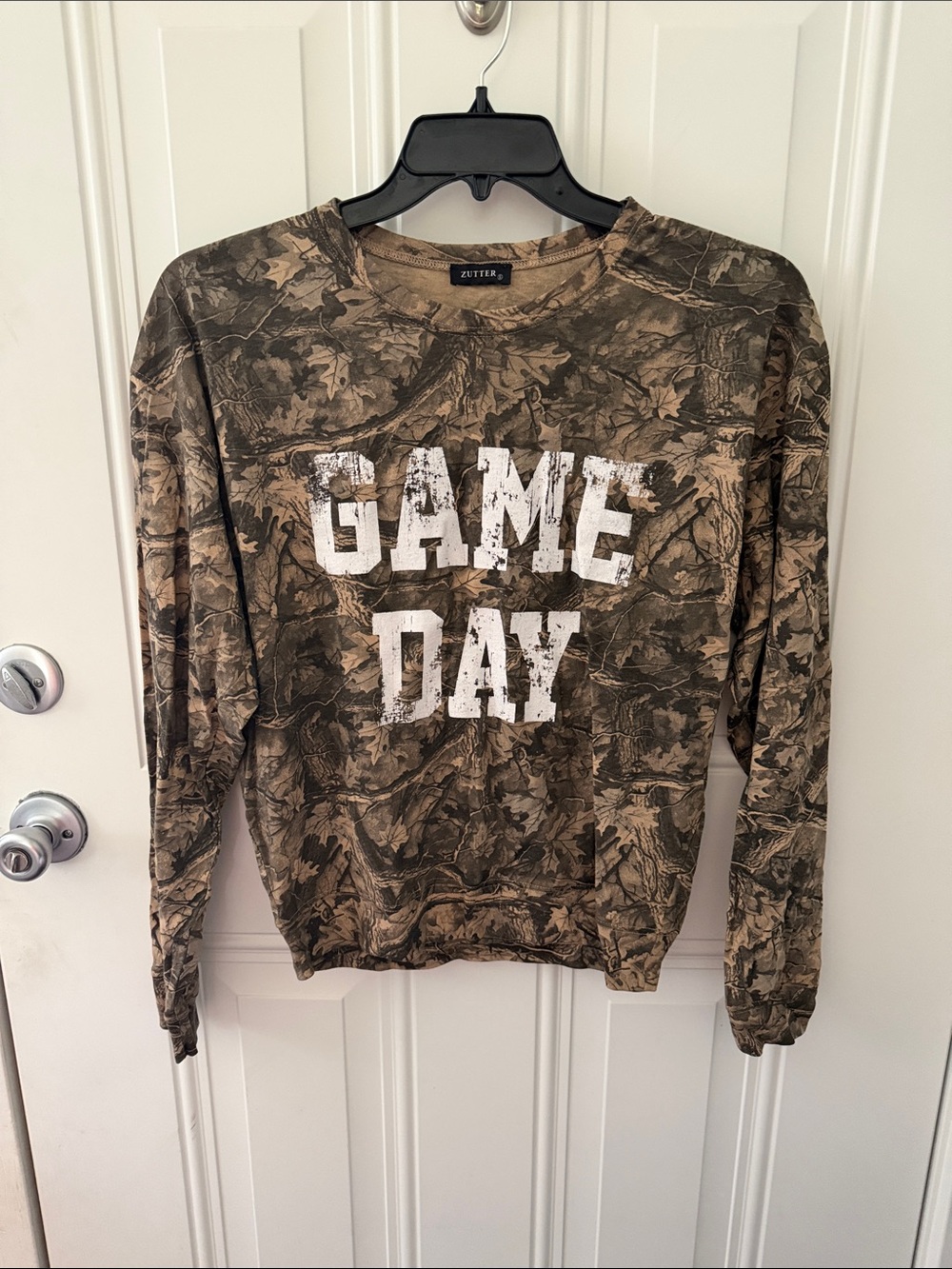 Zutter Crewneck Shirt - Brown Camo 'GAME DAY'